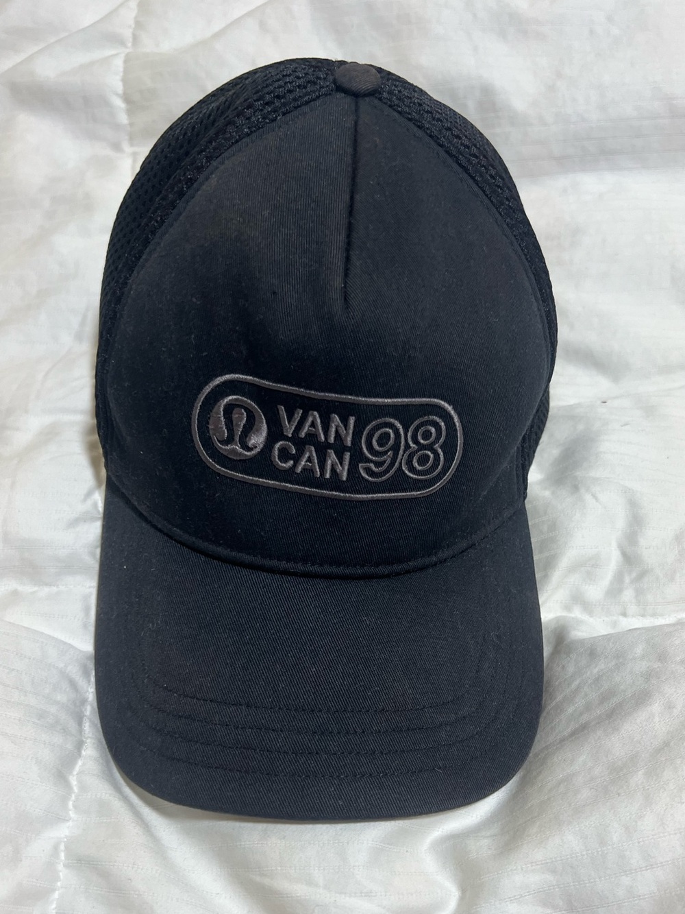 lululemon athletica Black Van Can 98 Embroidered Mesh-Back Trucker Cap